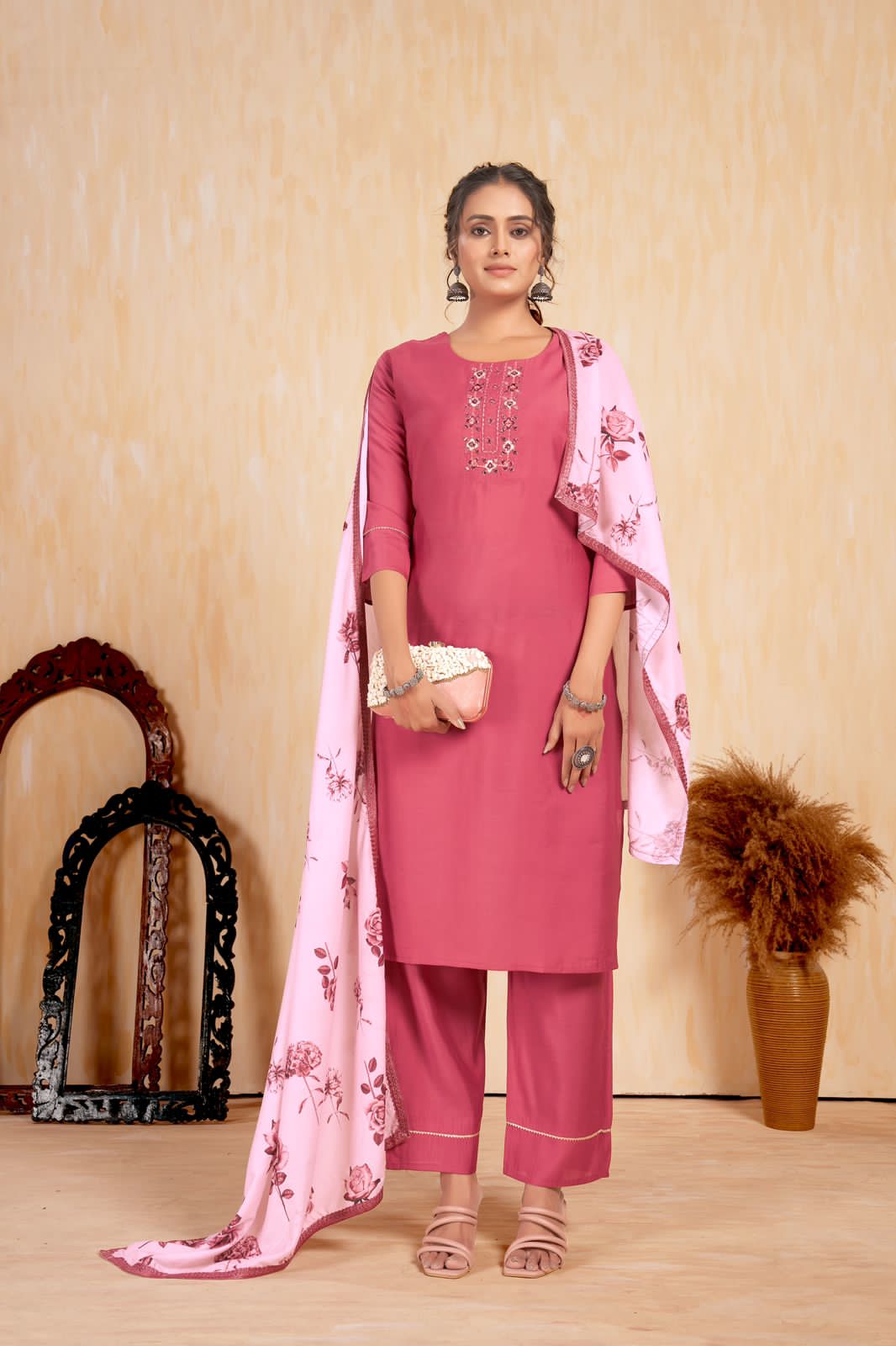 Beautiful Designer Party Wear Punjabi Style Hetaali Reyon Salwar Suit