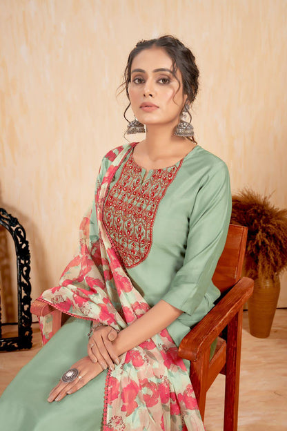 Beautiful Designer Party Wear Punjabi Style Hetaali Reyon Salwar Suit