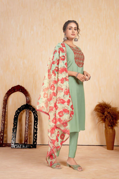 Beautiful Designer Party Wear Punjabi Style Hetaali Reyon Salwar Suit