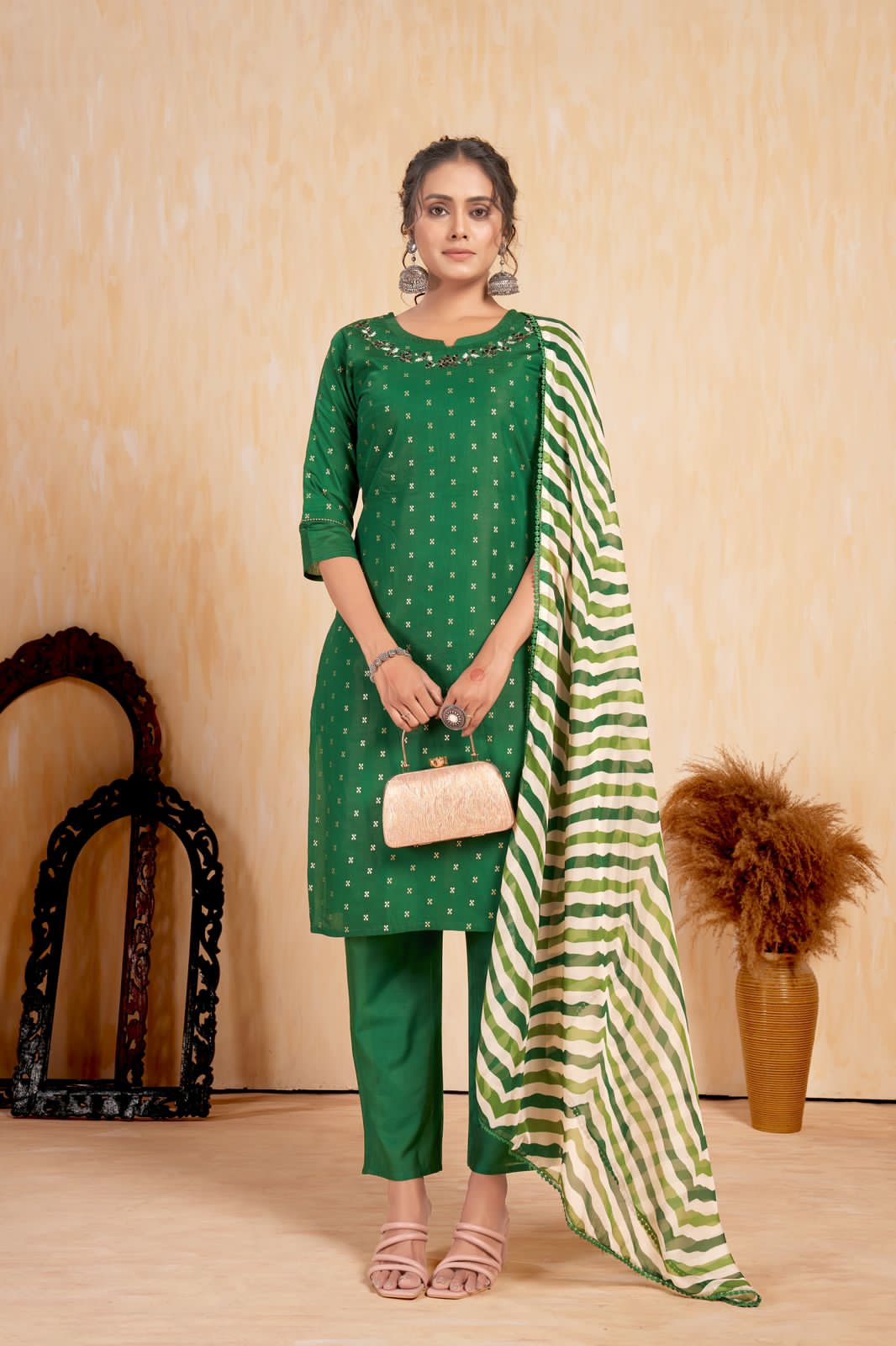 Beautiful Designer Party Wear Punjabi Style Hetaali Reyon Salwar Suit