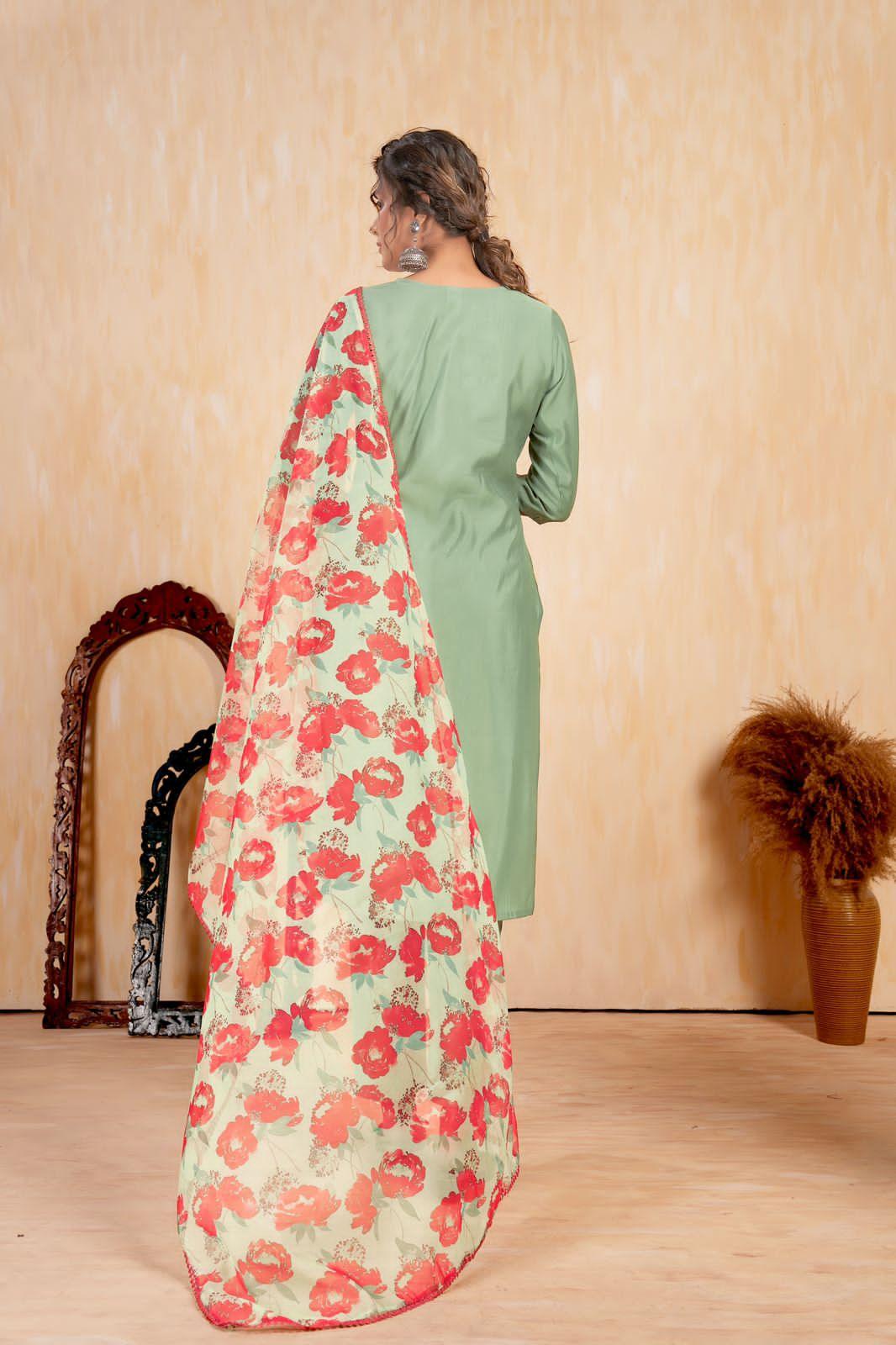 Beautiful Designer Party Wear Punjabi Style Hetaali Reyon Salwar Suit