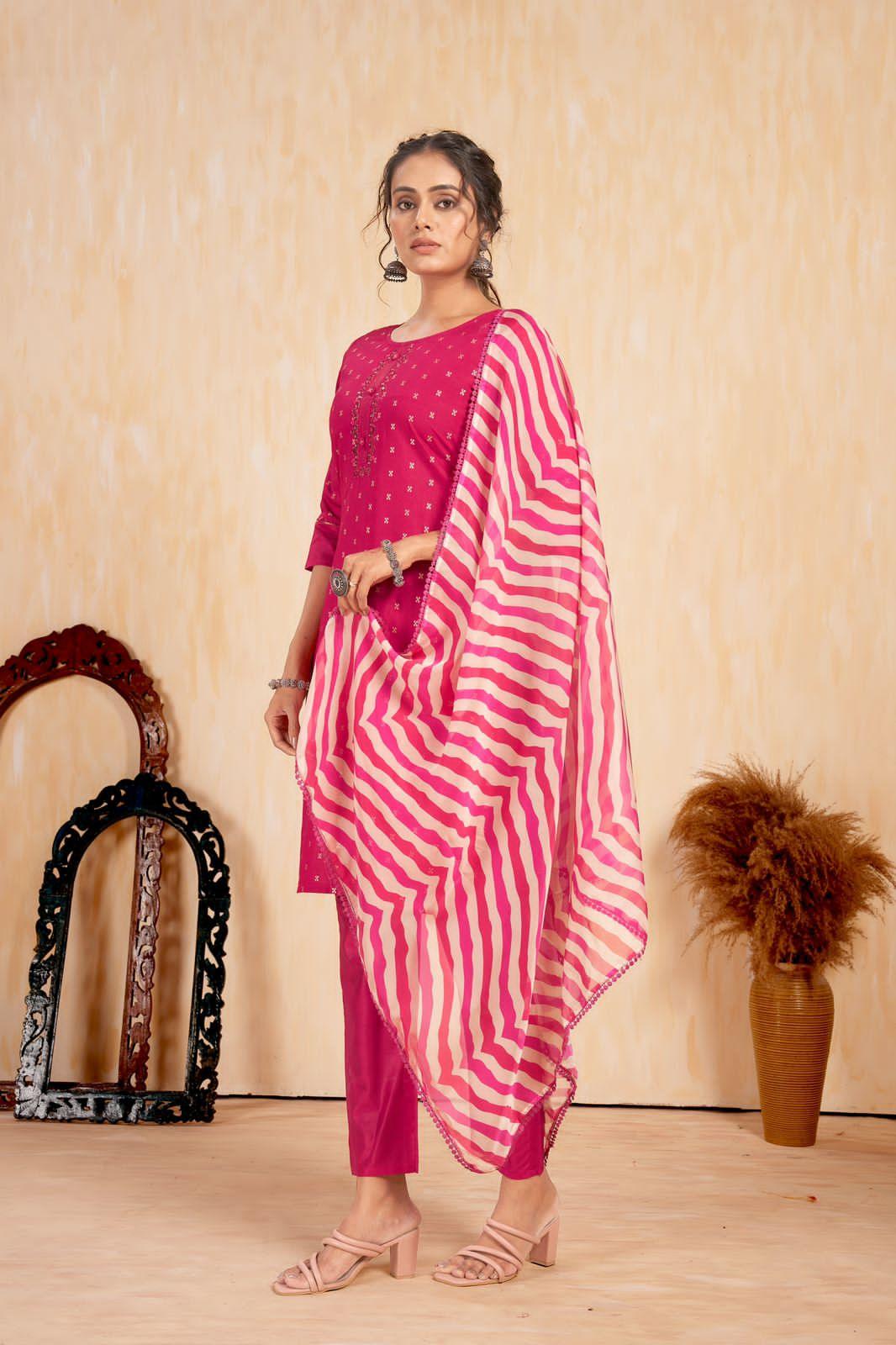 Beautiful Designer Party Wear Punjabi Style Hetaali Reyon Salwar Suit