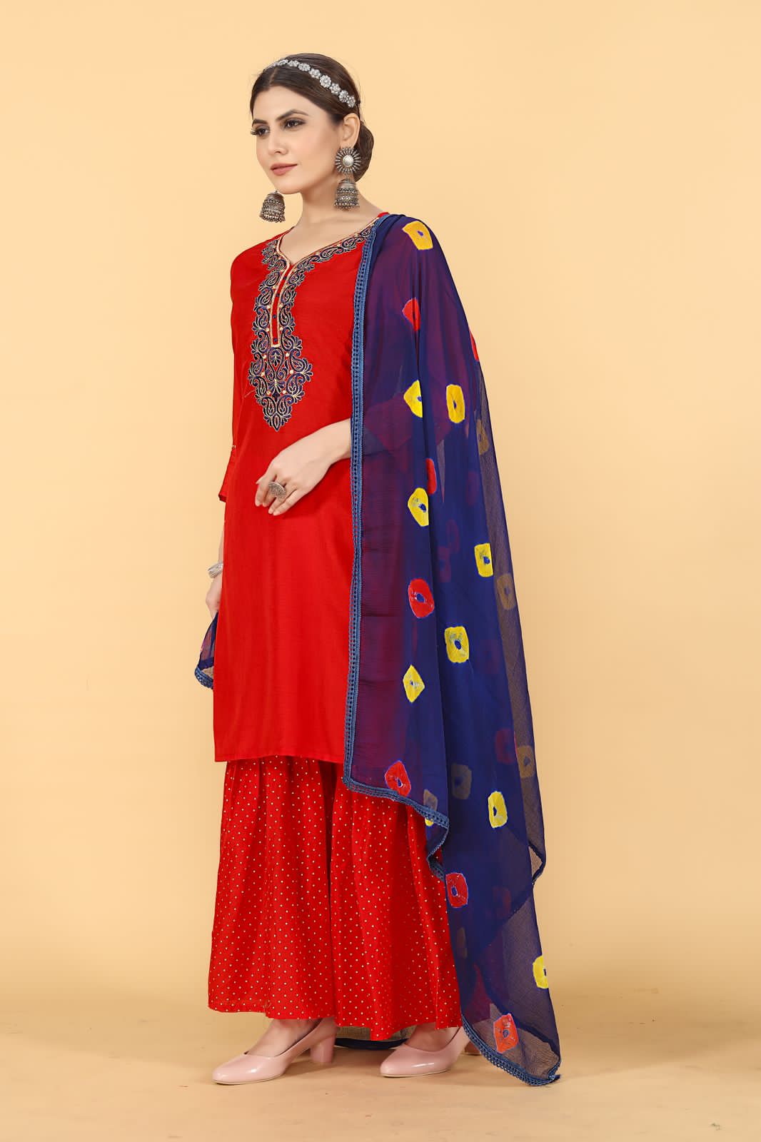 Beautiful Designer Party Wear Punjabi Style Hetaali Reyon Salwar Suit