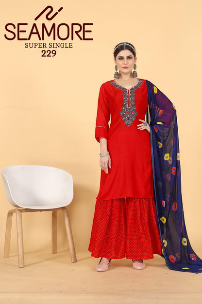 Beautiful Designer Party Wear Punjabi Style Hetaali Reyon Salwar Suit