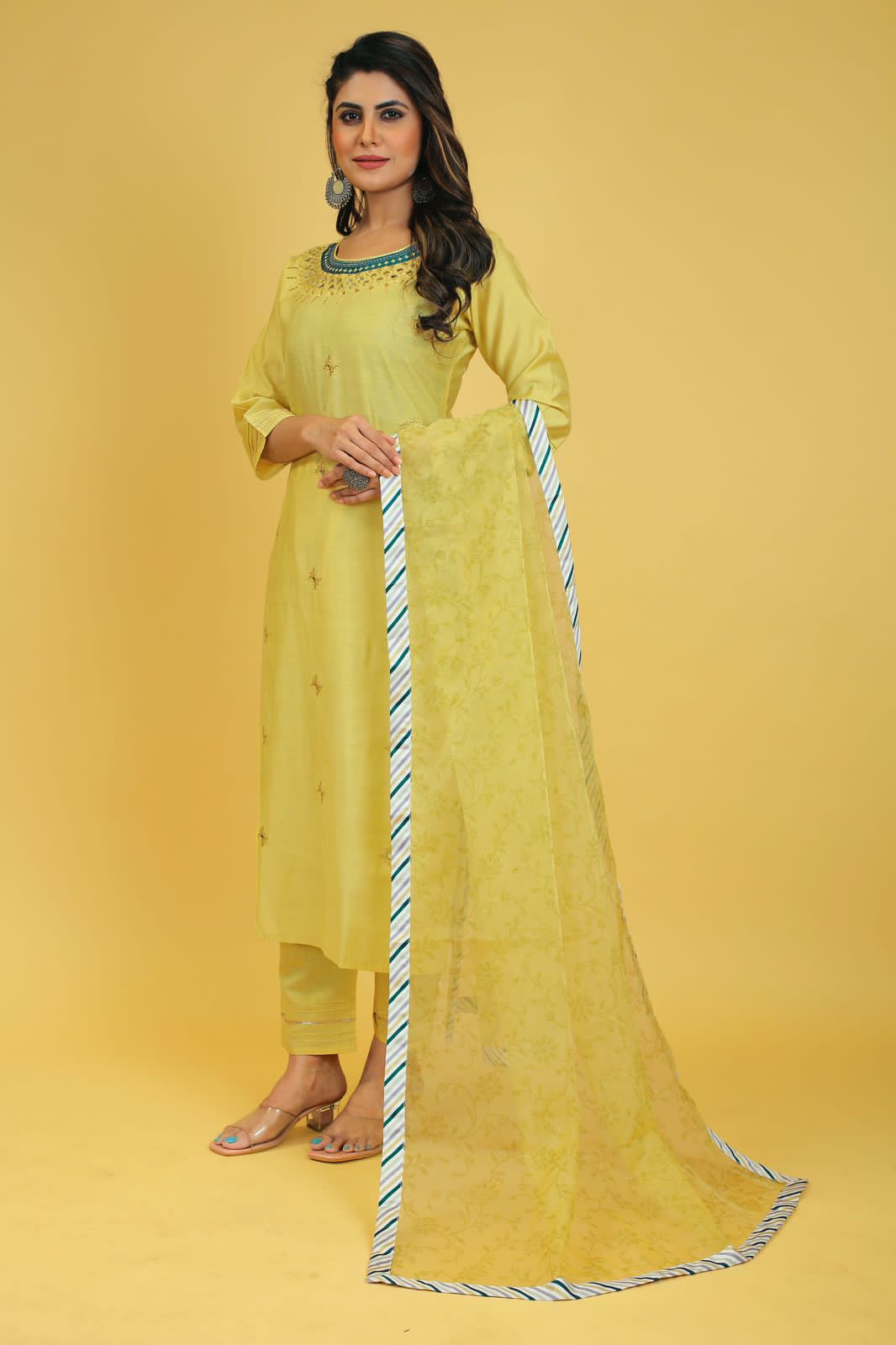 Beautiful Designer Party Wear Punjabi Style Hetaali Reyon Salwar Suit