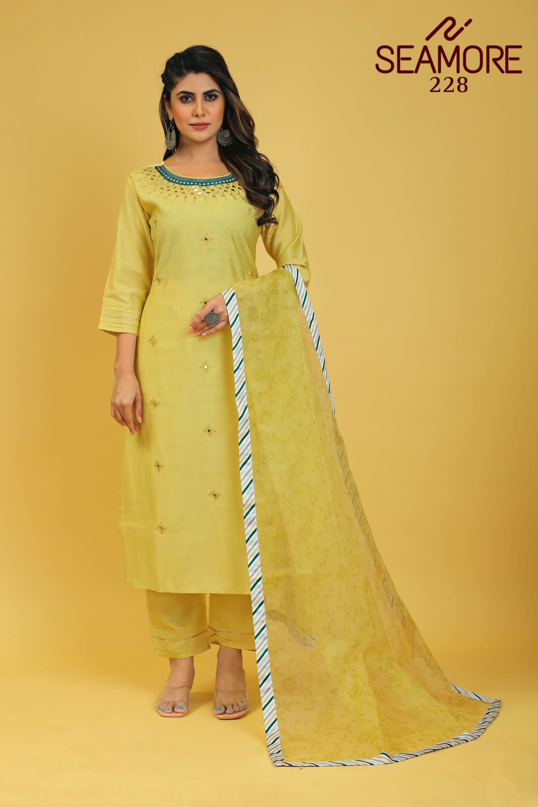 Beautiful Designer Party Wear Punjabi Style Hetaali Reyon Salwar Suit