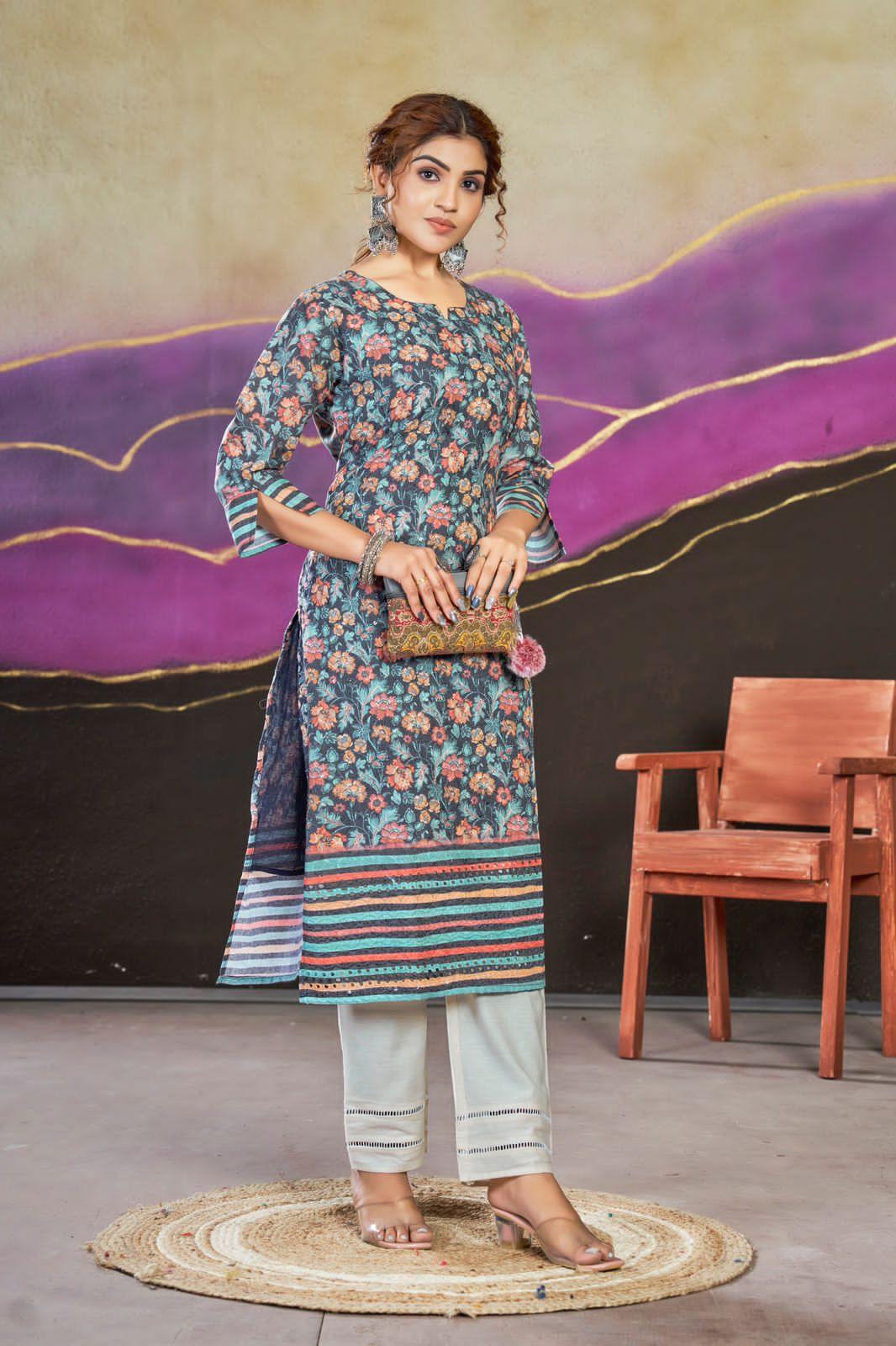Beautiful Designer Party Wear Summer Special Poly Cotton Kurti