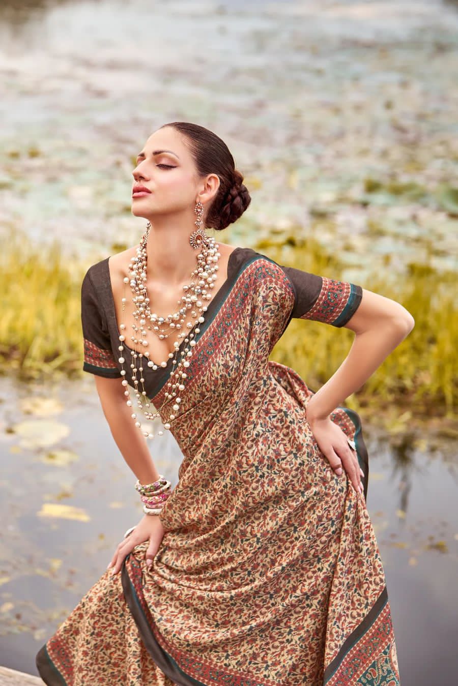 Beautiful Designer Summer Special Pure Pashmina Silk Saree