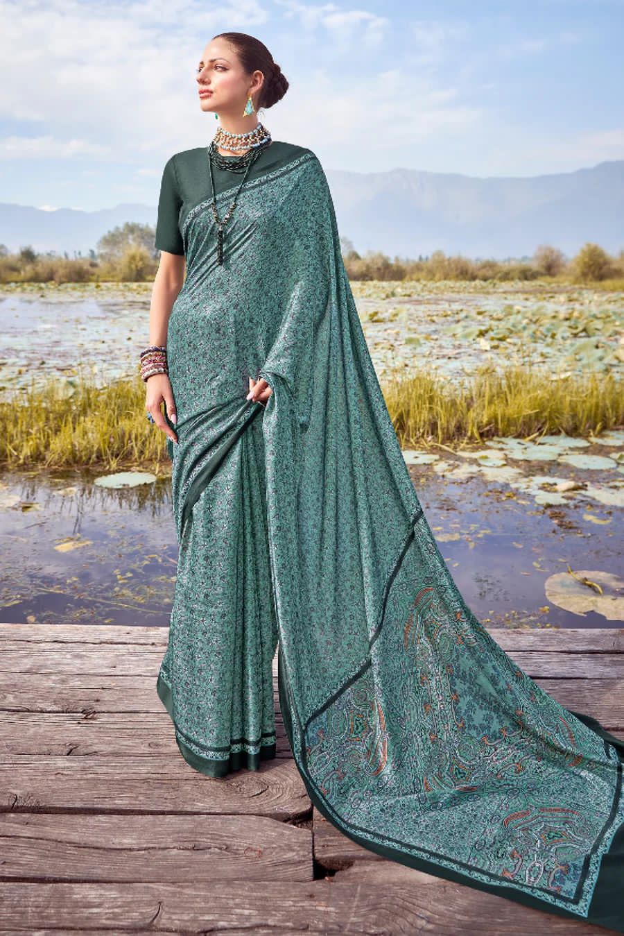 Beautiful Designer Summer Special Pure Pashmina Silk Saree