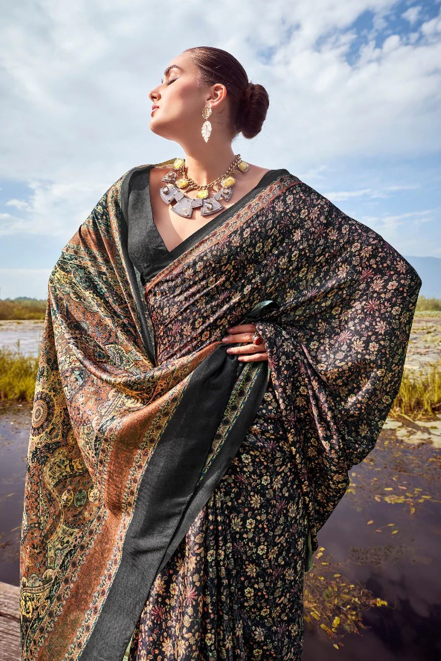 Beautiful Designer Summer Special Pure Pashmina Silk Saree