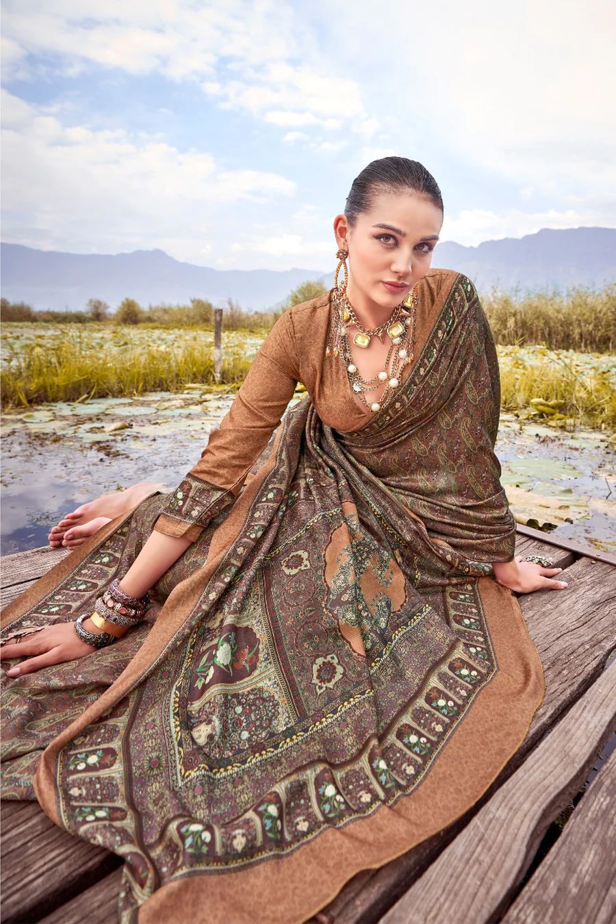 Beautiful Designer Summer Special Pure Pashmina Silk Saree