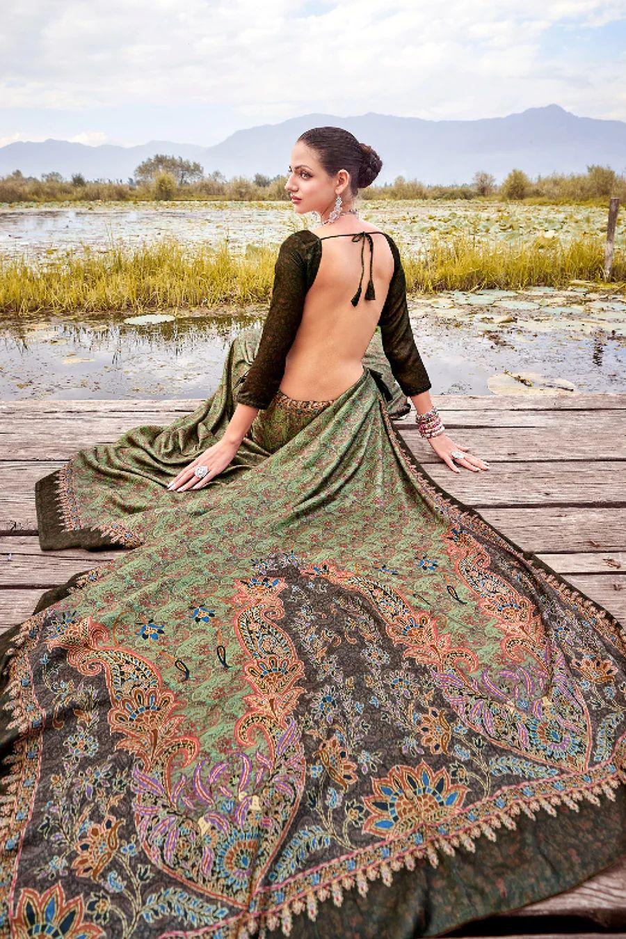 Beautiful Designer Summer Special Pure Pashmina Silk Saree