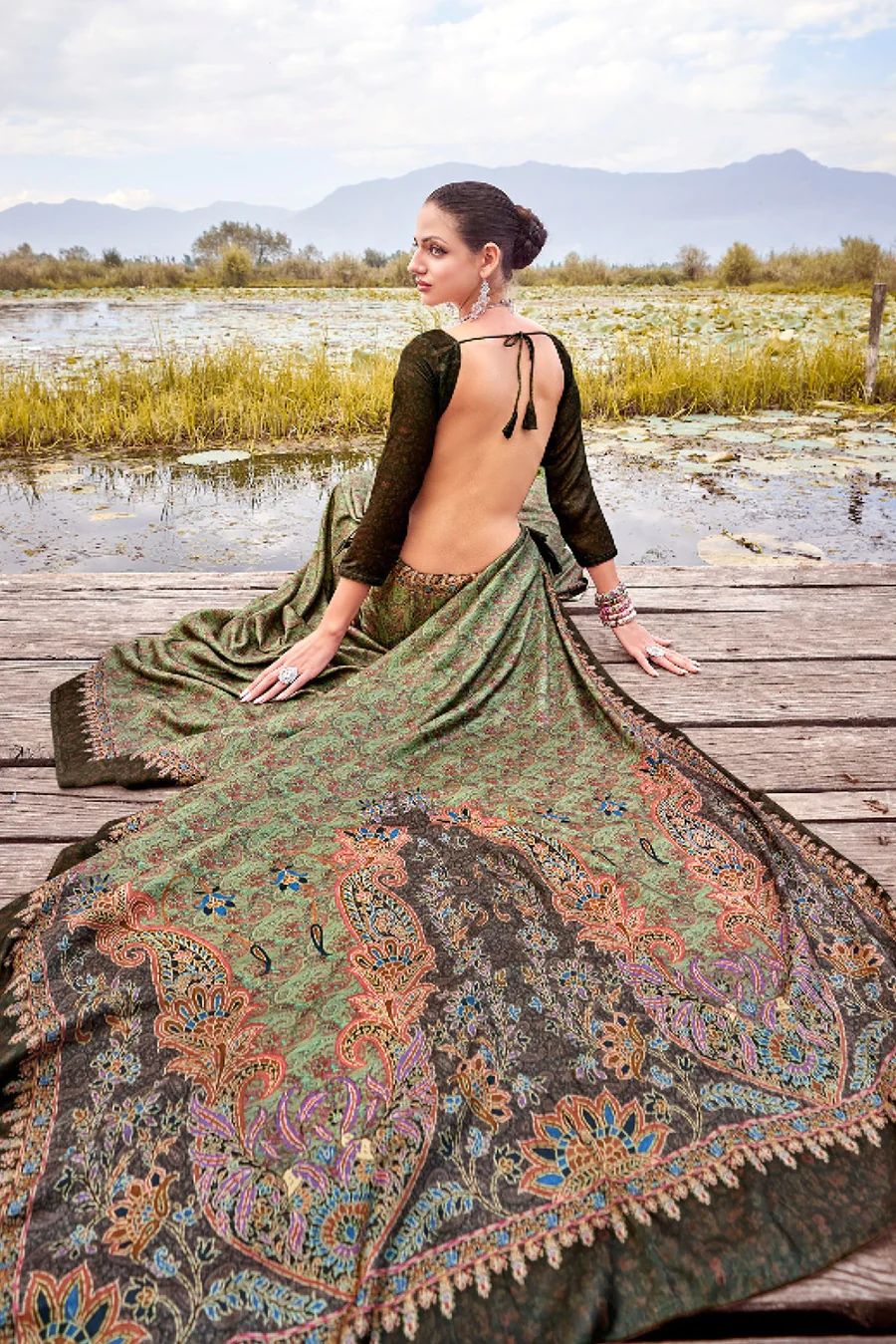 Beautiful Designer Summer Special Pure Pashmina Silk Saree