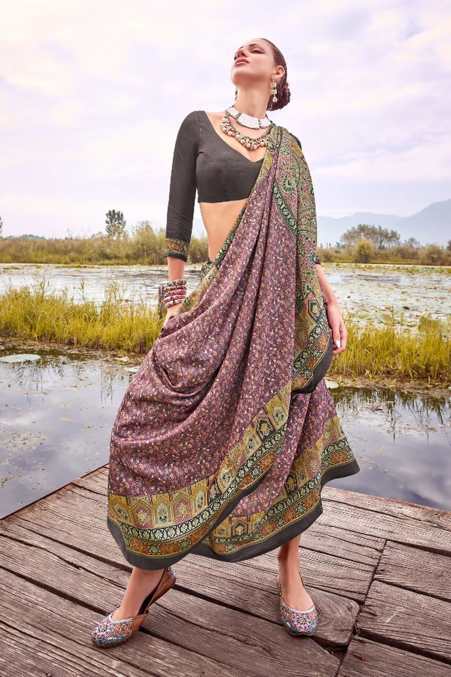 Beautiful Designer Summer Special Pure Pashmina Silk Saree