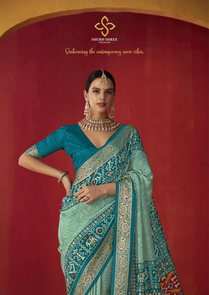Beautiful Designer Pure Rath Velwet Tusser Silk Saree