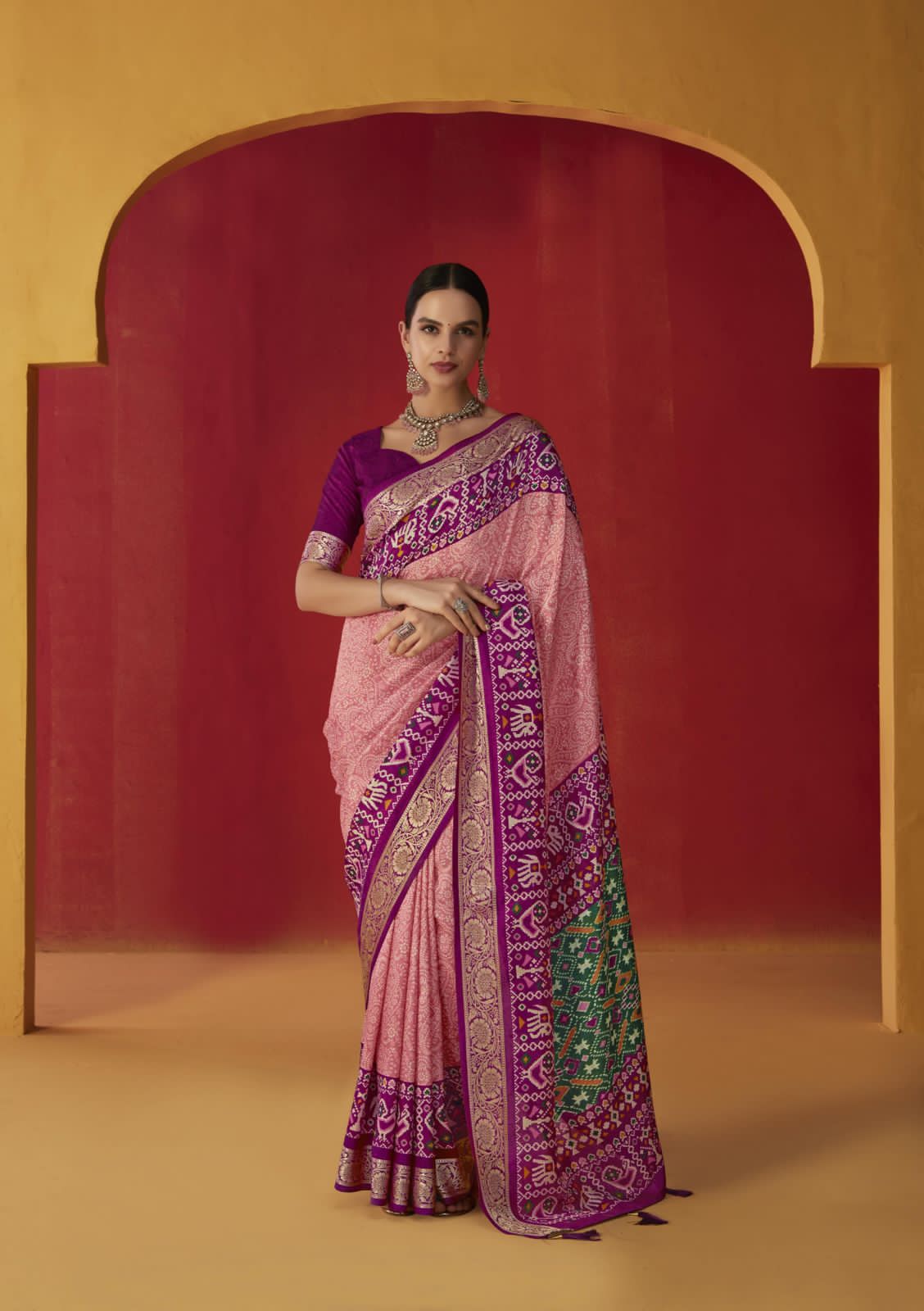 Beautiful Designer Pure Rath Velwet Tusser Silk Saree