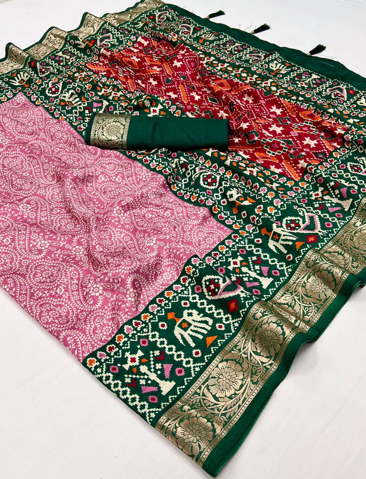 Beautiful Designer Pure Rath Velwet Tusser Silk Saree