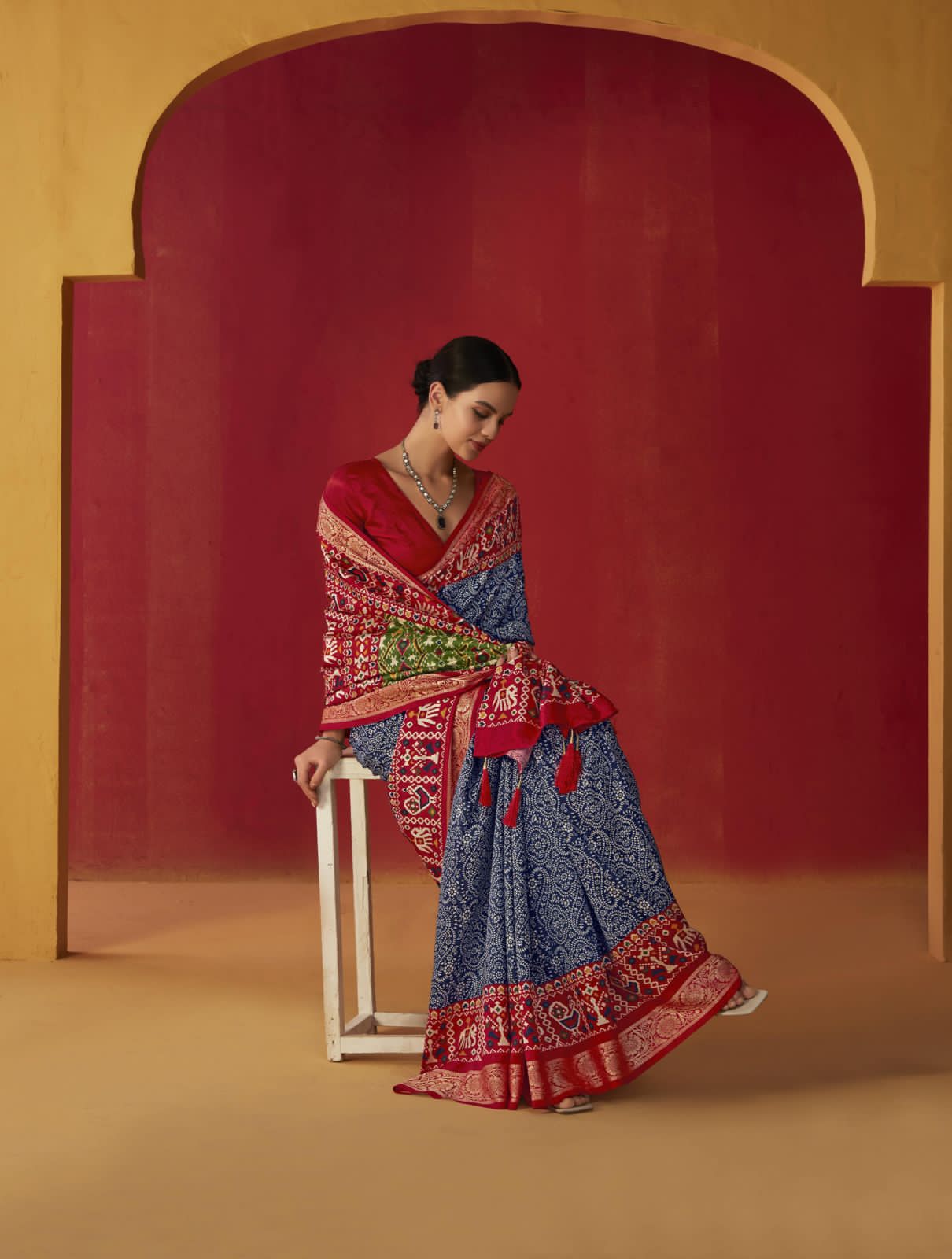 Beautiful Designer Pure Rath Velwet Tusser Silk Saree