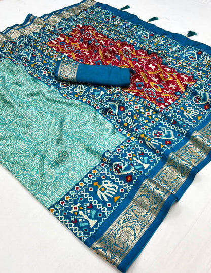 Beautiful Designer Pure Rath Velwet Tusser Silk Saree