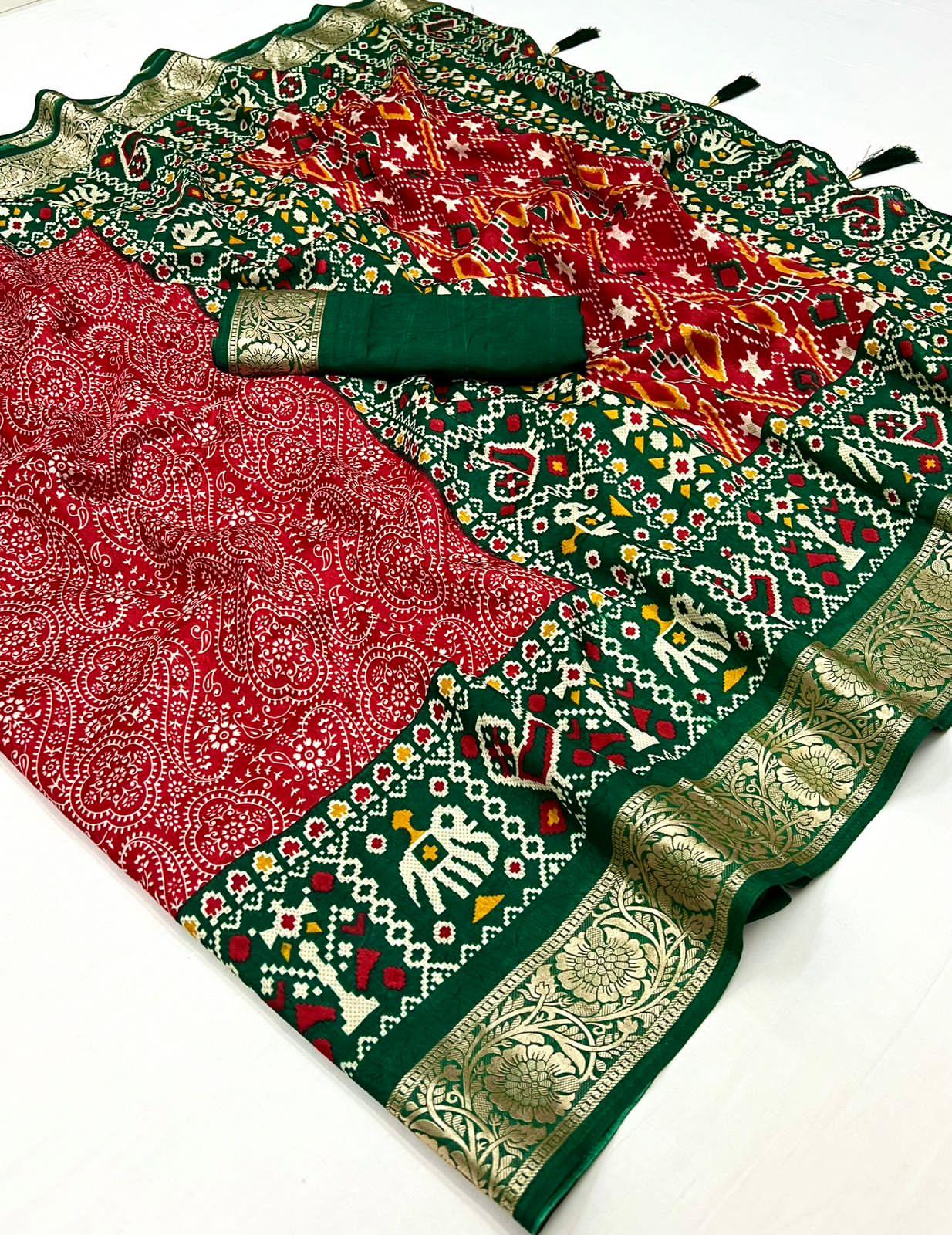 Beautiful Designer Pure Rath Velwet Tusser Silk Saree