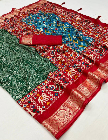 Beautiful Designer Pure Rath Velwet Tusser Silk Saree
