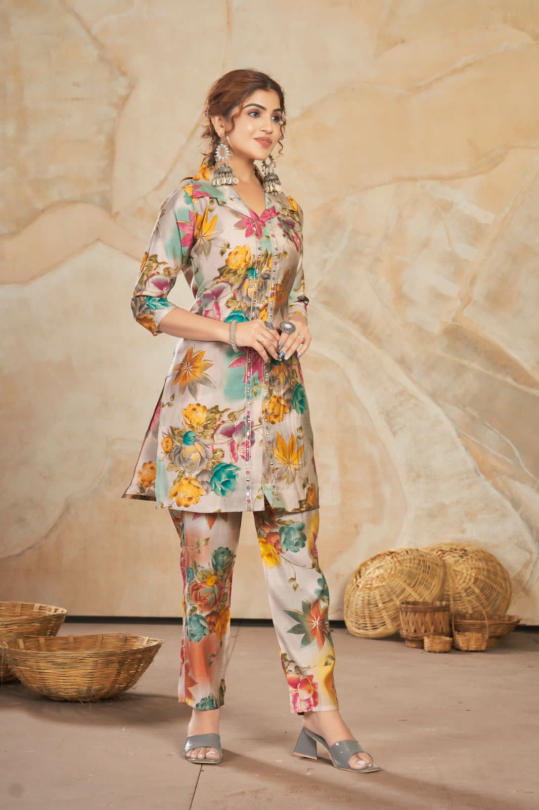 Beautiful Designer Summer Special Muslin Cotton Co Ord Set