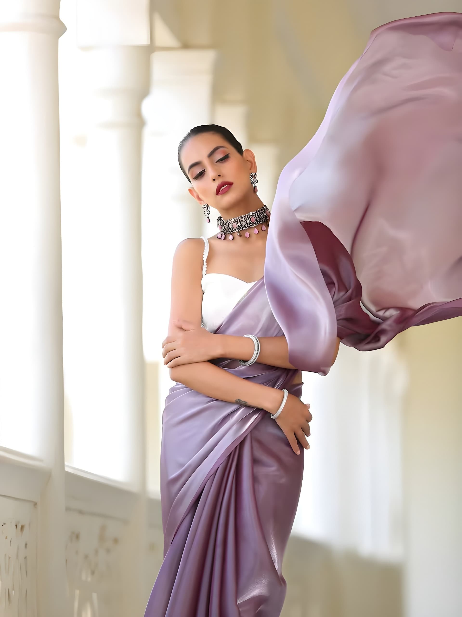 Beautiful Designer Party Wear Jimi Silk Saree