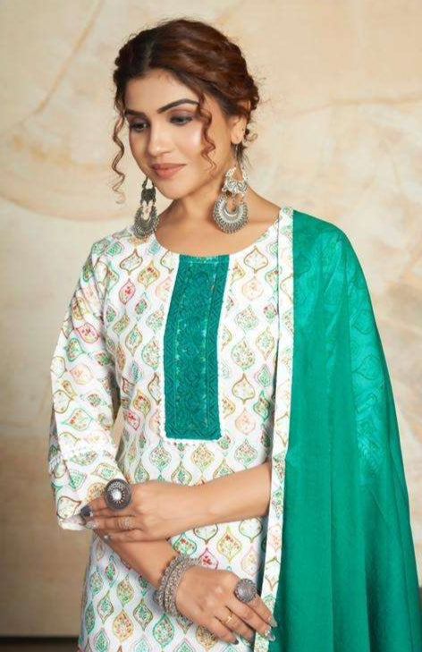 Beautiful Designer Party Wear Punjabi Style Aishwarya Cotton Blend Salwar Suit