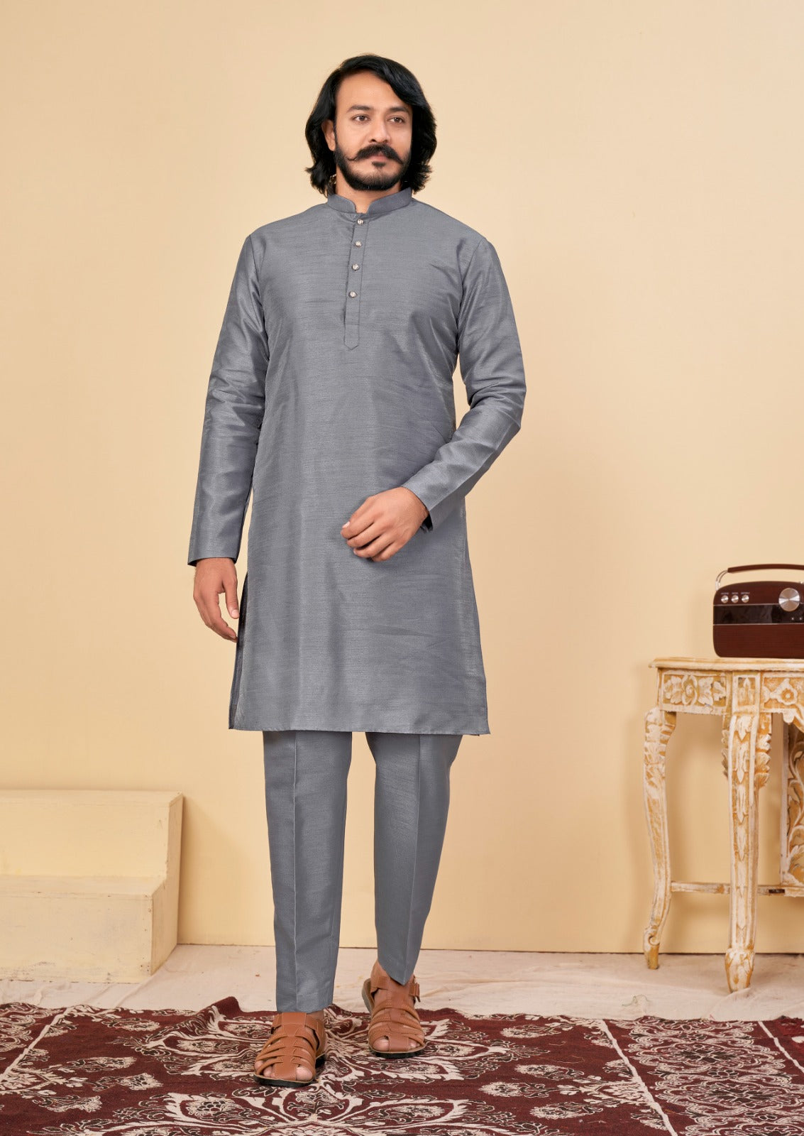 Beautiful Men's Designer Silk Kurta Payjama