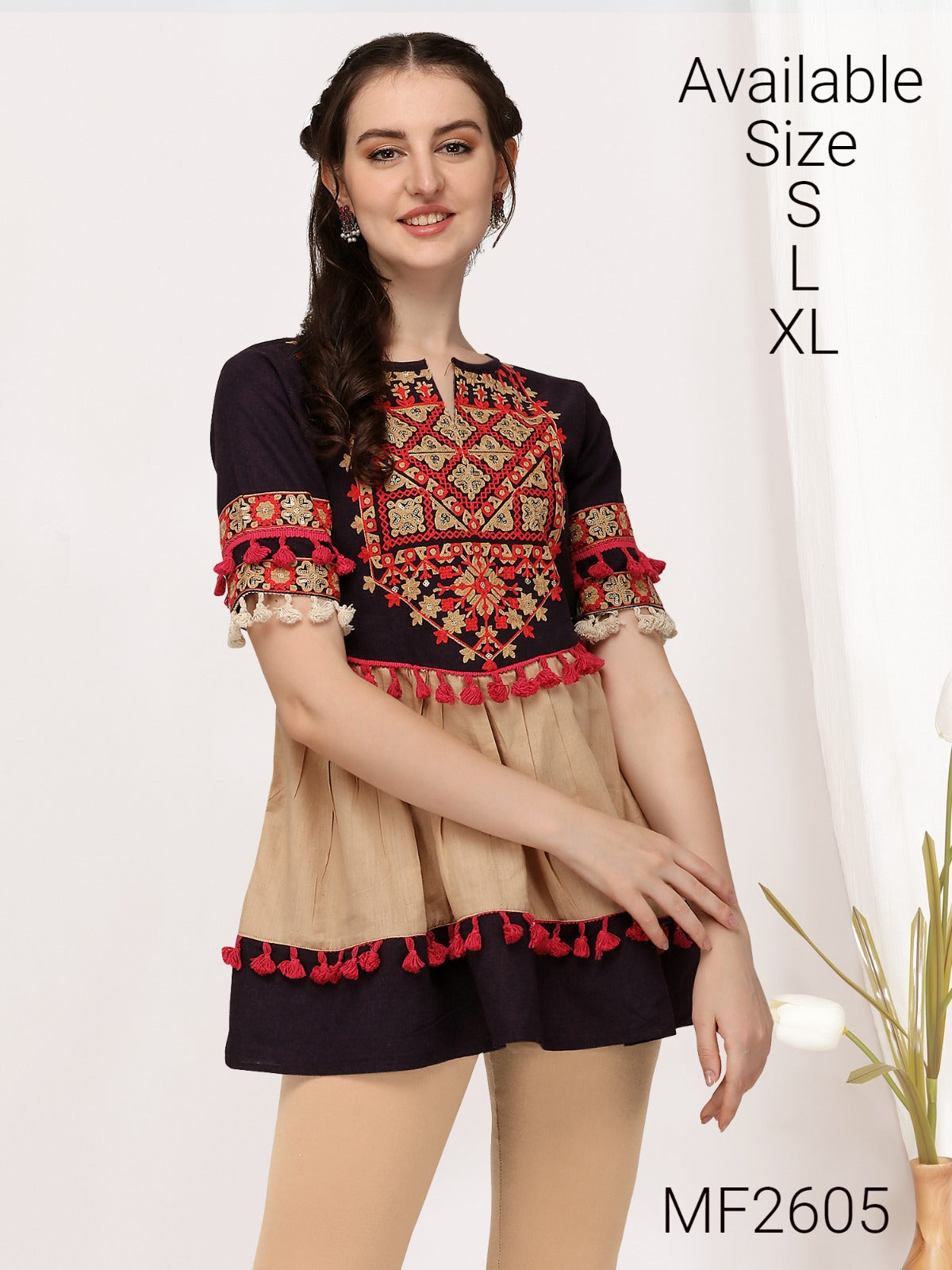 Beautiful Designer Summer Special Pure Cotton Navrang Short Tops Collection