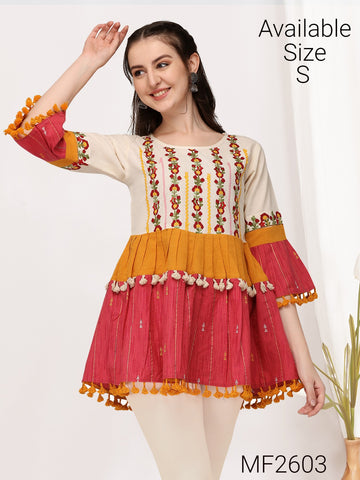 Beautiful Designer Summer Special Pure Cotton Navrang Short Tops Collection