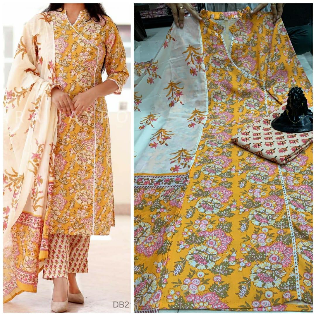 Beautiful Designer Summer Special Organic Reyon Cotton Angrakha Salwar Suit