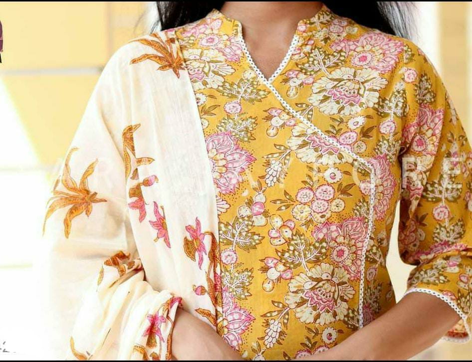 Beautiful Designer Summer Special Organic Reyon Cotton Angrakha Salwar Suit