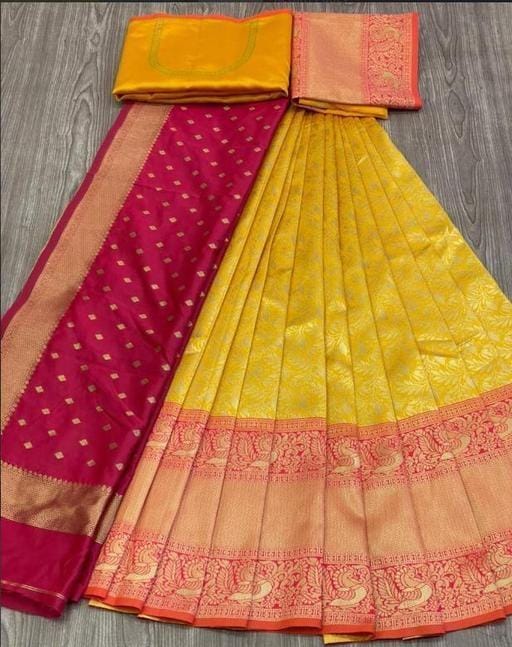 Beautiful Designer Fancy Kanjivaram Half Saree with Lehenga