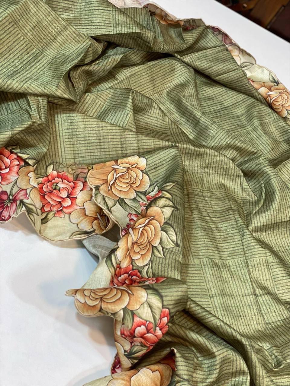 Beautiful Designer Soft Tussar Silk Saree