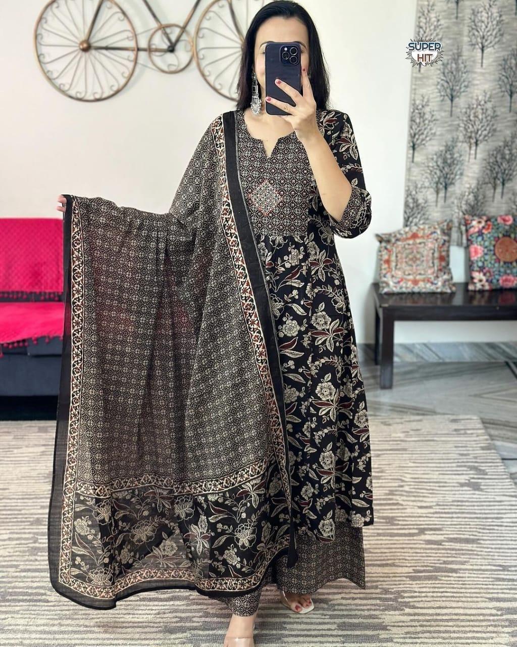 Beautiful Designer Summer Special Organic Reyon Cotton Angrakha Salwar Suit