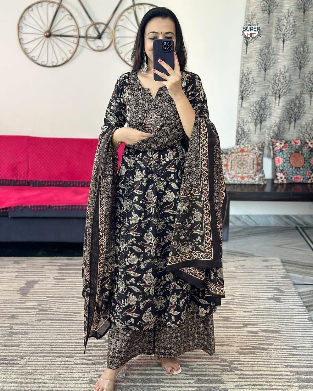 Beautiful Designer Summer Special Organic Reyon Cotton Angrakha Salwar Suit