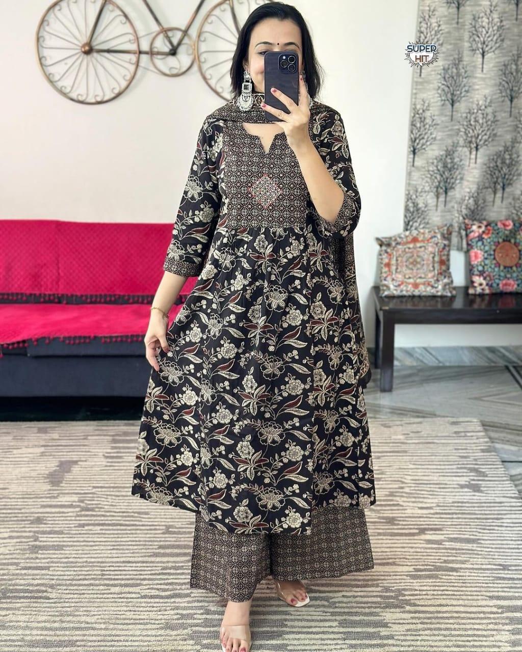 Beautiful Designer Summer Special Organic Reyon Cotton Angrakha Salwar Suit