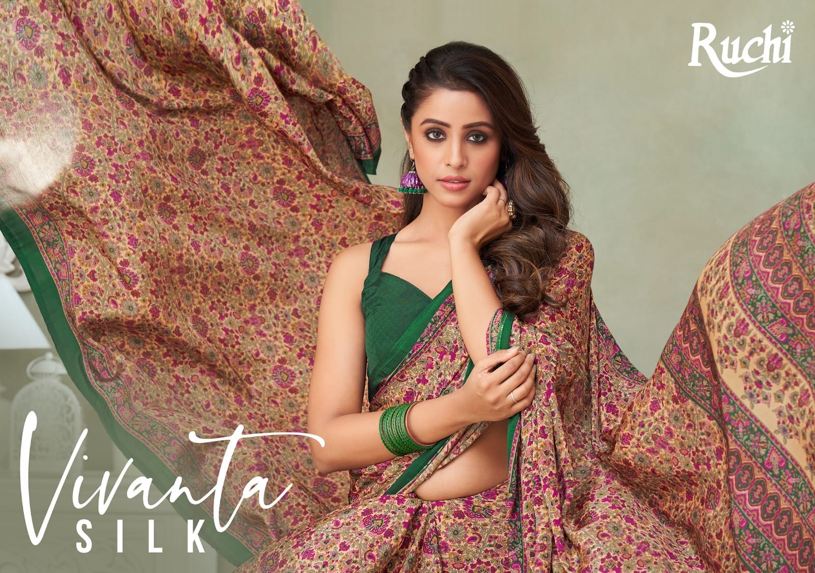 Beautiful Designer Ruchi Vivanta Crepe Silk Saree