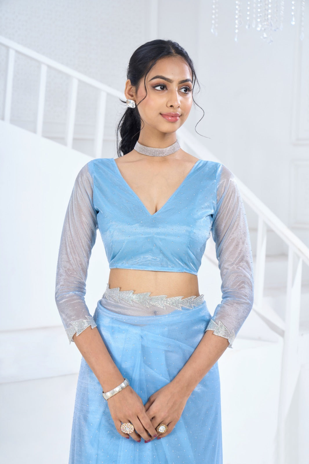 Beautiful Designer Mehek Twirll Soft Organza Swroski In All Over Saree