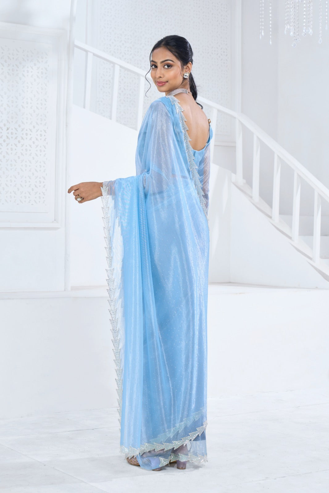 Beautiful Designer Mehek Twirll Soft Organza Swroski In All Over Saree