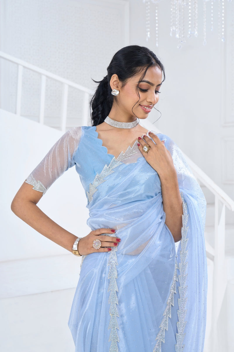 Beautiful Designer Mehek Twirll Soft Organza Swroski In All Over Saree