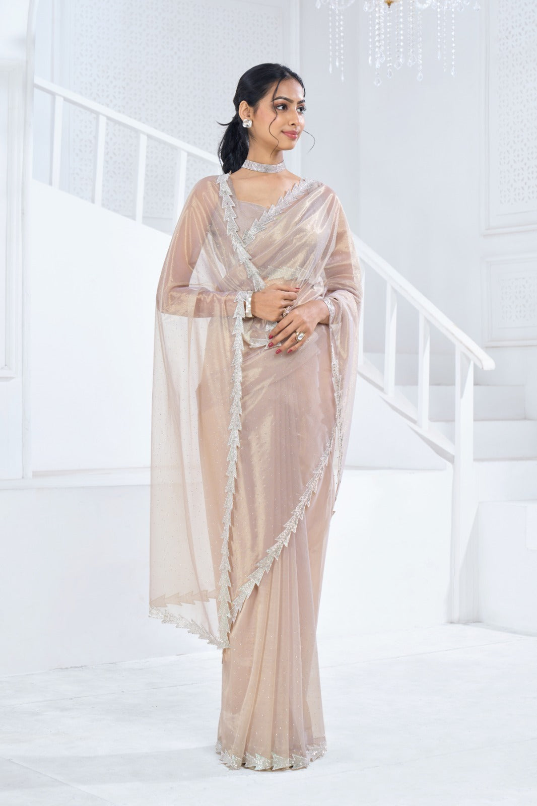 Beautiful Designer Mehek Twirll Soft Organza Swroski In All Over Saree