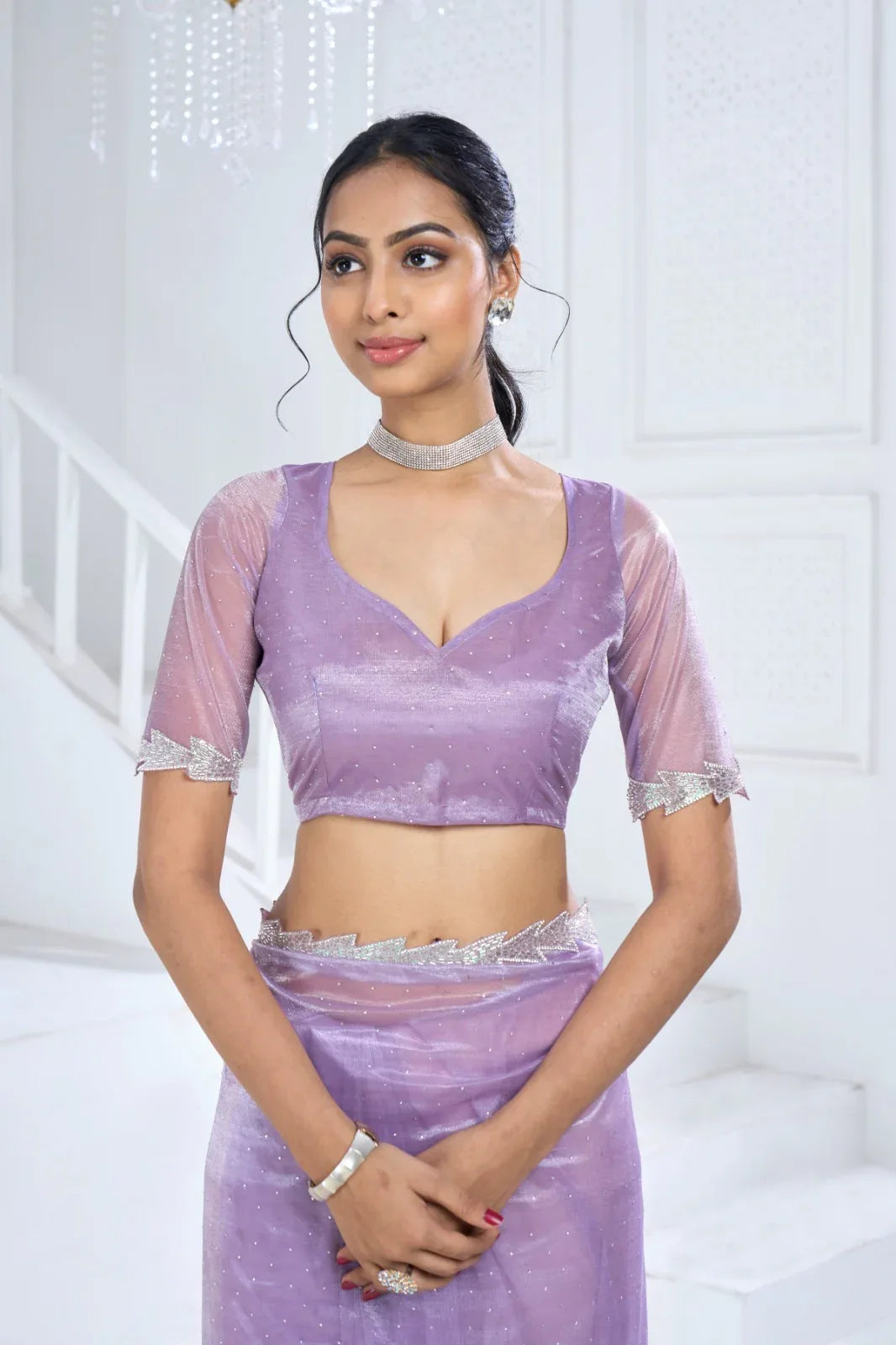 Beautiful Designer Mehek Twirll Soft Organza Swroski In All Over Saree