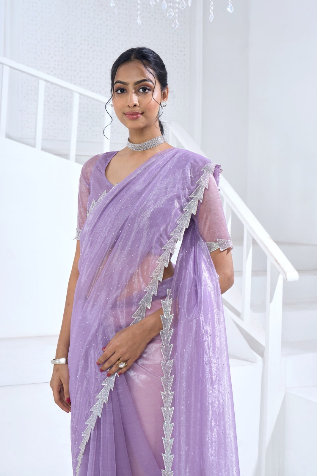 Beautiful Designer Mehek Twirll Soft Organza Swroski In All Over Saree