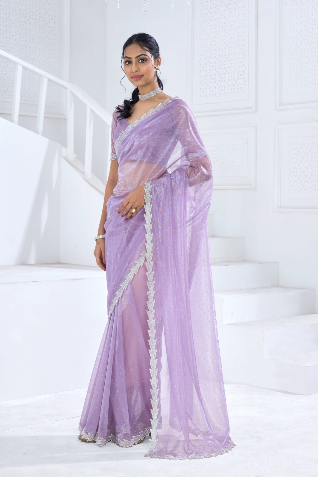 Beautiful Designer Mehek Twirll Soft Organza Swroski In All Over Saree