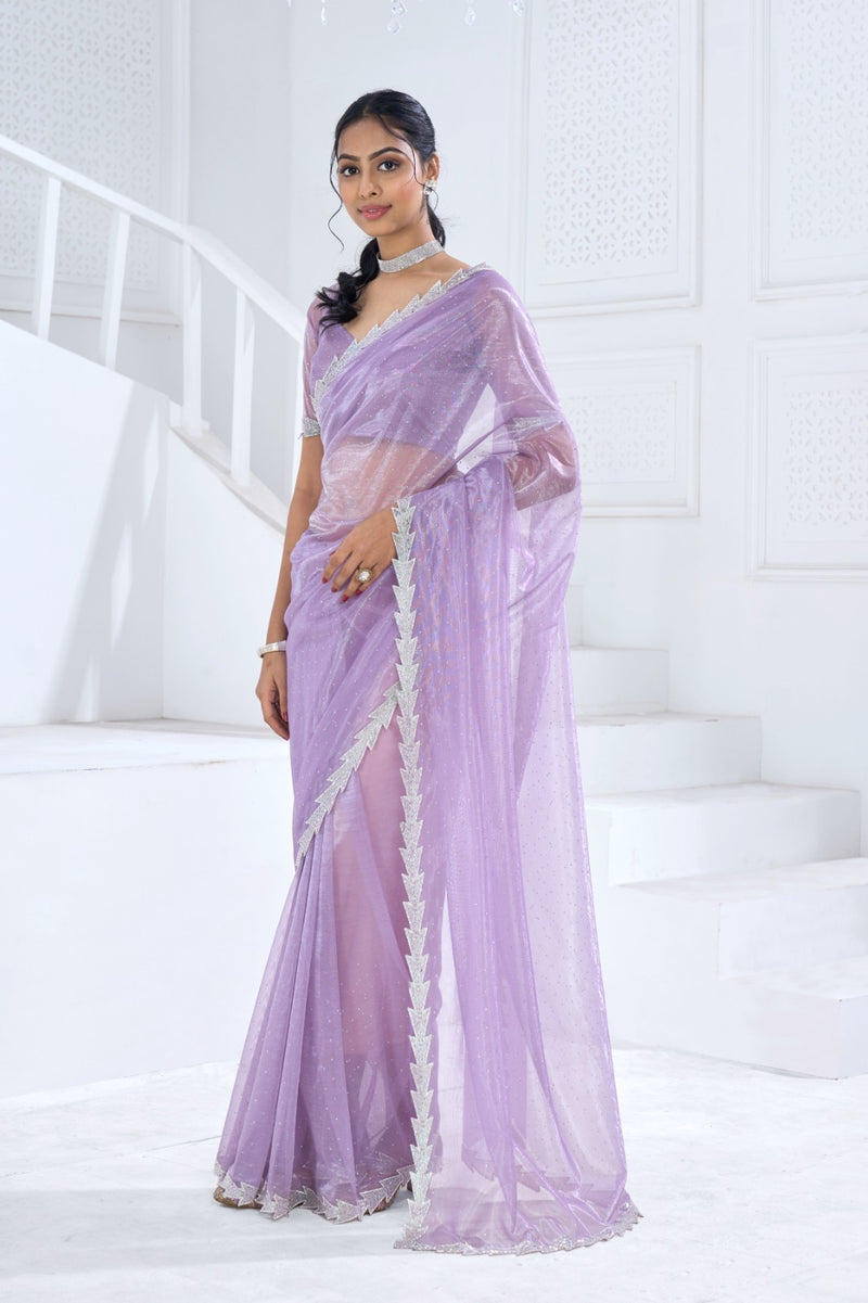 Beautiful Designer Mehek Twirll Soft Organza Swroski In All Over Saree