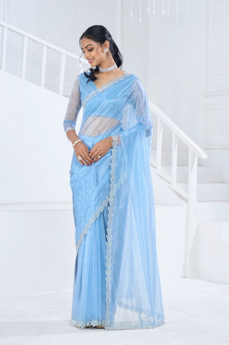 Beautiful Designer Mehek Twirll Soft Organza Swroski In All Over Saree