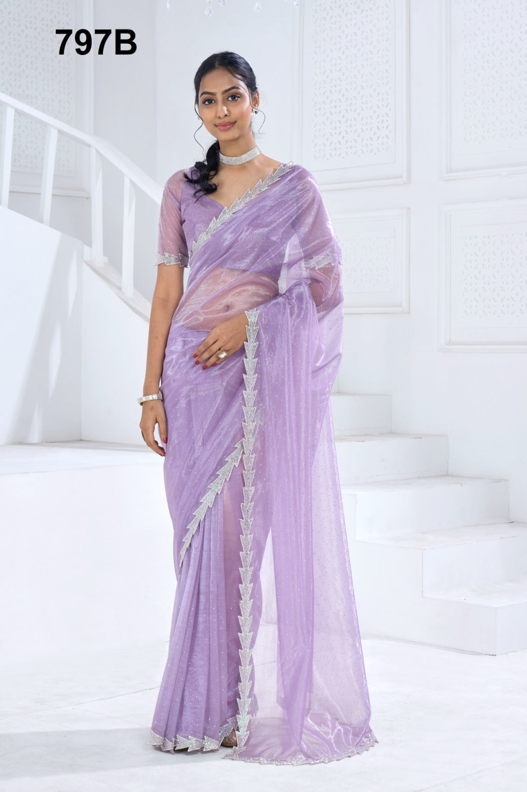 Beautiful Designer Mehek Twirll Soft Organza Swroski In All Over Saree