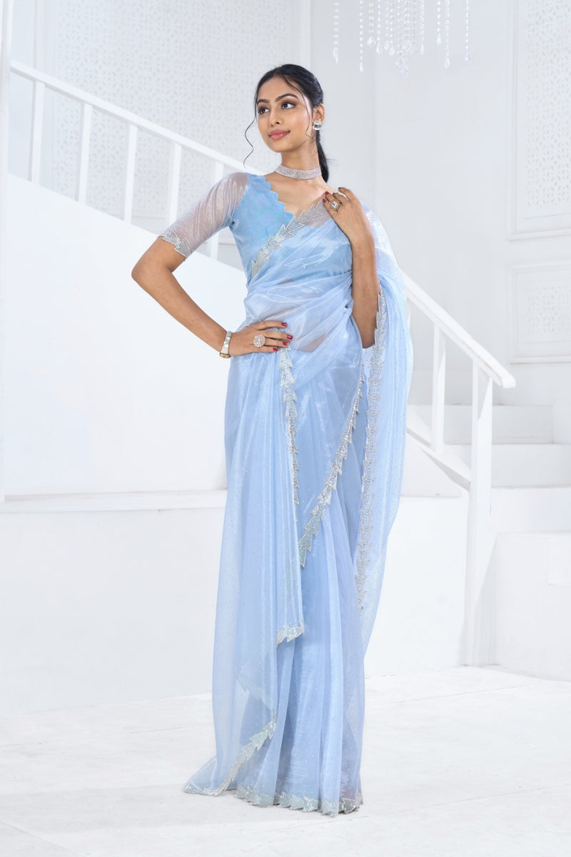 Beautiful Designer Mehek Twirll Soft Organza Swroski In All Over Saree